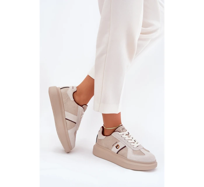 Dámské Kožené Tenisky Na Platformě Daniel Just Dare Béžové model 21703372 - Daniel Lopez Just Dare