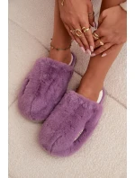 Kožešinové dámské pantofle fialové model 21772478 - Boto