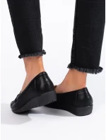 Módne dámske čierne mokasíny bez podpätku Módne dámske čierne mokasíny bez podpätku