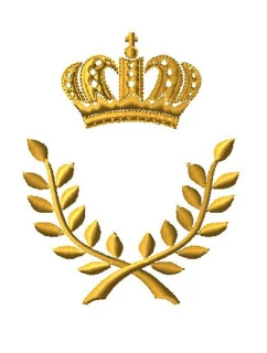 rám pre výšivku monogramu koruny a vavrínu