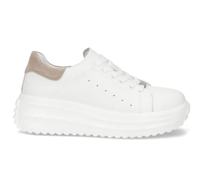 Dámské kožené polobotky na platformě bílé model 21960298 - FILIPPO