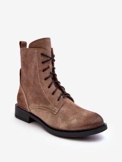 Pohodlné semišové zateplené boty světle hnědé Lemar model 21637637 - Boto