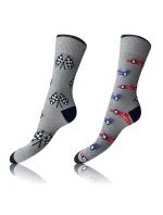 Veselé ponožky 2 páry CRAZY SOCKS 2x - BELLINDA - sivé