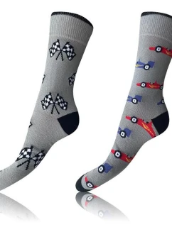Veselé ponožky 2 páry CRAZY SOCKS 2x - BELLINDA - sivé