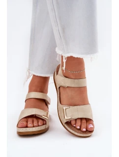 Pohodlné dámské sandály na platformě béžové model 21694154 - EVENTO