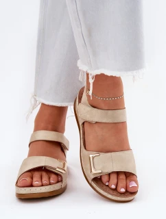 Pohodlné dámské sandály na platformě béžové model 21694154 - EVENTO