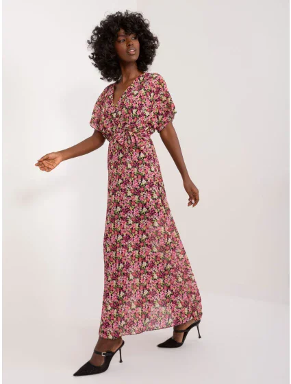 Sukienka DHJ SK model 20105407 czarno różowy - FPrice Sukienka DHJ SK model 20105407 czarno różowy - FPrice