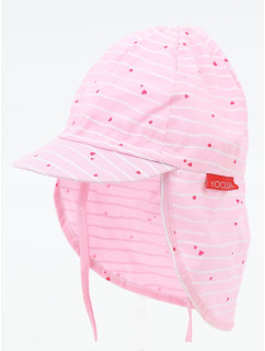 Yoclub Dievčenský letný klobúk s ochranou krku CLE-0119G-A100 Pink