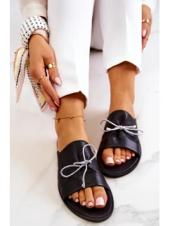 Kožené Dámske papuče Nicole 2659/001 Čierna