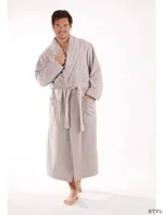 Unisex župan Tampa s kapucňou 3959 sv. hnedý - Vestis