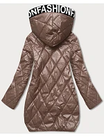 Prešívaná bunda s kapucňou cappuccino (B8082-12)