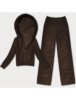 Dvojdielny pletený komplet v čokoládovej farbe - mikina a nohavice (26C8803-158)