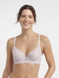 Dámska čipkovaná podprsenka s kosticami DIM ROMANCE UNDERWIRE FULL CUP BRA - DIM - ružová