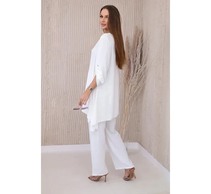 Sada halenky + kalhot s přívěskem ecru