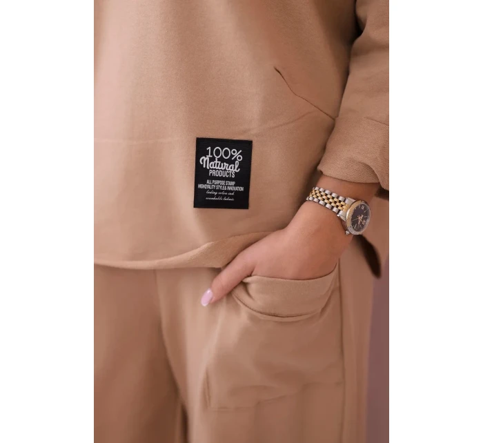 Bavlněná mikina kalhoty set Lehký velbloud Bavlněná mikina kalhoty set Lehký velbloud