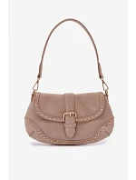 Eko semišová kabelka s přezkami světle béžová model 22111544 - Flora&Co