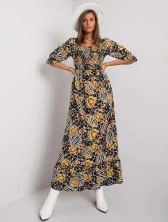 Šaty DHJ SK  černá a žlutá model 15859541 - FPrice