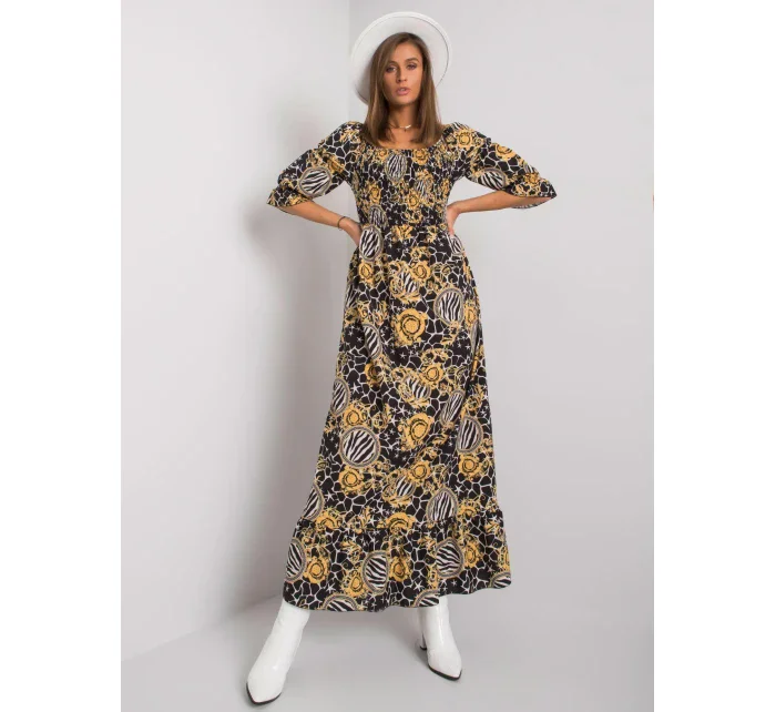 Šaty DHJ SK 13965 1.61P čierna a žltá Šaty DHJ SK 13965 1.61P čierna a žltá