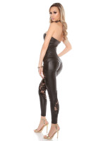 Sexy Koucla leatherlook model 19597362 jumpsuit with lace - Style fashion