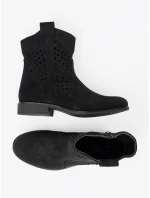 Vynikajúce dámske členkové topánky čierne bez podpätku Vynikajúce dámske členkové topánky čierne bez podpätku