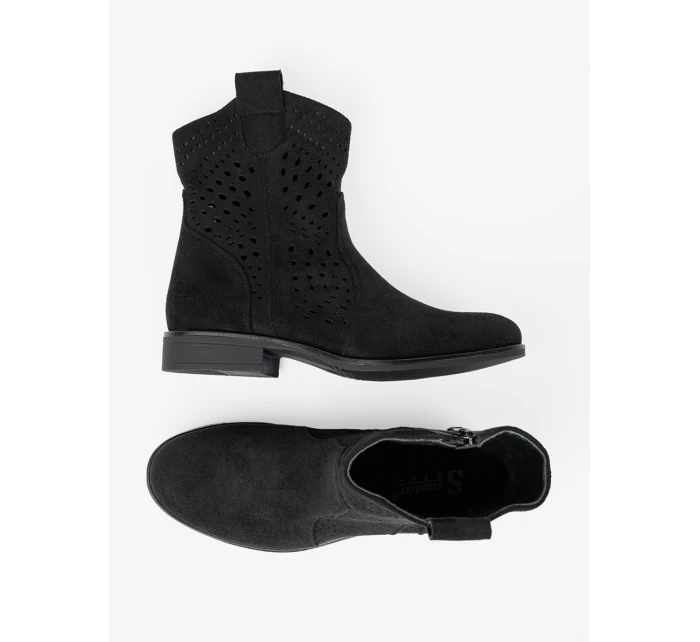 Vynikajúce dámske členkové topánky čierne bez podpätku Vynikajúce dámske členkové topánky čierne bez podpätku