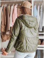 Dámská přechodná prošívaná bunda s kapucí zelená Dstreet model 21986710 - FashionStreet