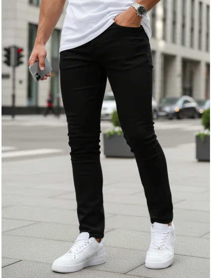Pánske džínsy slim fit čierne FashionStreet UX4482