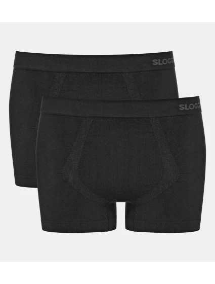 Pánske boxerky GO Smooth Short 2P - BLACK - čierna 0004 - SLOGGI