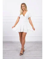 Šaty s obálkovým výstrihom ecru Šaty s obálkovým výstrihom ecru