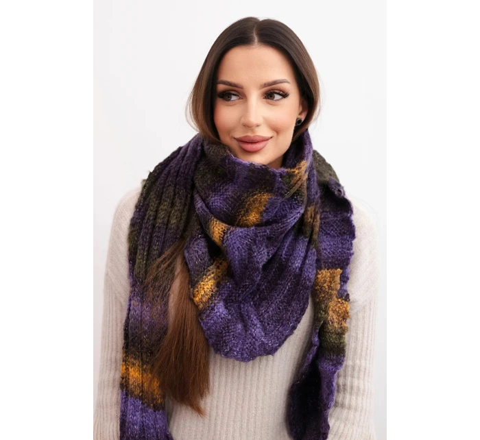 Dámsky vlnený komínový šál KN20 fialový