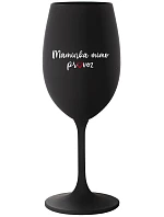 MAMA MIMO OBJEDNÁVKU - čierny pohár na víno 350 ml
