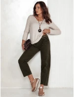 Dámské kalhoty s páskem olivové Dstreet model 21981981 - FashionStreet