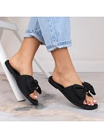 Dámské ploché žabky s mašlí černé eVento model 22096558