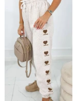 Bavlnené nohavice Amour béžová melanž