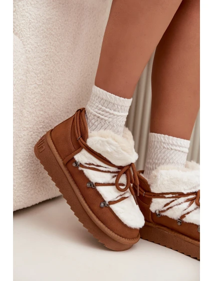 Dámske snežnice s nízkou platformou a kožušinou D.Franklin - ťava Dámske snežnice s nízkou platformou a kožušinou D.Franklin - ťava