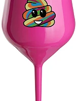 DUHOVÉ VESELÉ EE - růžový nerozbitný pohár na víno 470 ml