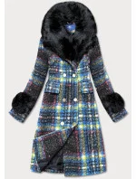 Dámský vícebarevný kabát z tkaniny model 15875306 - Ann Gissy Dámský vícebarevný kabát z tkaniny model 15875306 - Ann Gissy