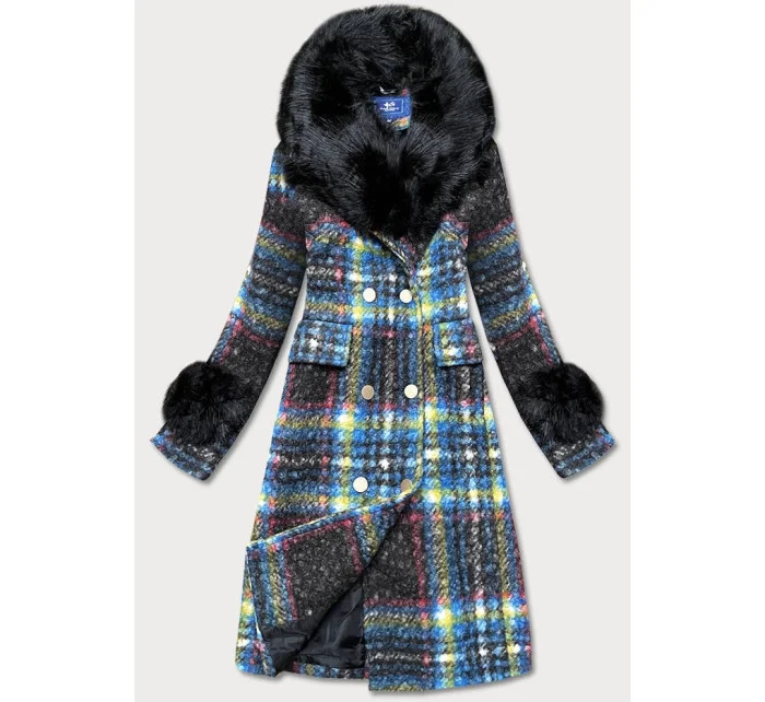 Dámský vícebarevný kabát z tkaniny model 15875306 - Ann Gissy Dámský vícebarevný kabát z tkaniny model 15875306 - Ann Gissy