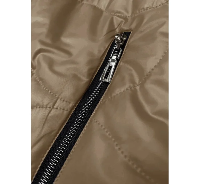 zateplená prošívaná dámská bunda v barvě cappuccino model 19709810 - S'WEST zateplená prošívaná dámská bunda v barvě cappuccino model 19709810 - S'WEST