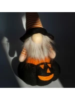ČIERNA TEKVICA DEKORATÍVNA FIGÚRKA 25CM LED HALLOWEEN