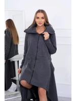 Zateplené šaty s delšími boky grafitové Zateplené šaty s delšími boky grafitové