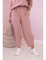 Bavlněná mikina kalhoty set tmavě růžová Bavlněná mikina kalhoty set tmavě růžová