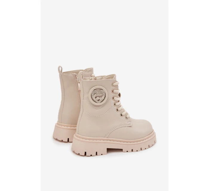 Dívčí kotníkové boty s ouškem s kožešinou LOVE béžové Rosaira Dívčí kotníkové boty s ouškem s kožešinou LOVE béžové Rosaira