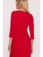 S425 Šaty s volánom - červené