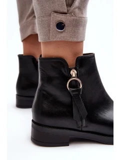 Kožené dámské ploché boty Black model 20031860 - Kesi