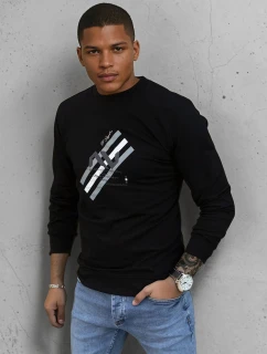 Pánska mikina s potlačou čierna FashionStreet BX5364