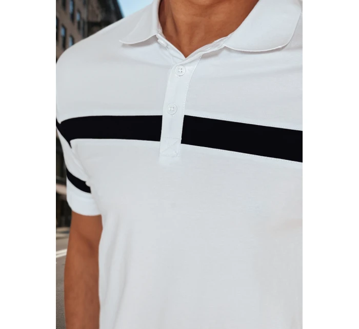 Pánská polokošile s pruhy bílá Dstreet model 21987854 - FashionStreet