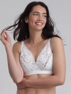 Dámská nevyztužená krajková podprsenka model 22005313 BRA  bílá - Playtex
