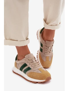 Dámské tenisky z pravé semišové kůže béžovo-žluté Marceline