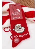 Pánske vianočné ponožky so smejúcim sa Santom - červené Pánske vianočné ponožky so smejúcim sa Santom - červené